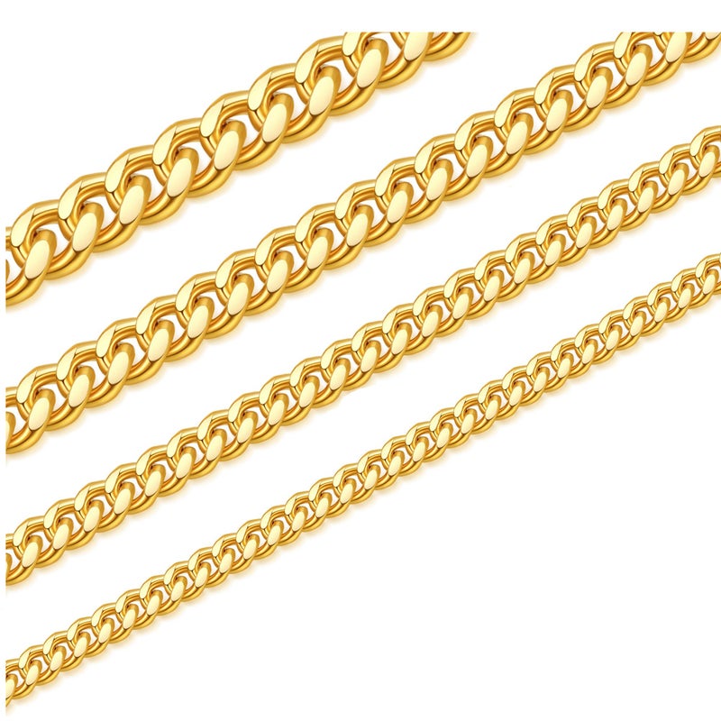 Monily Cuban Link Chain for Men 11 mm 16 Inches Stainless Steel Mens Chain Chunky Necklaces Mens Jewelry - Image 1